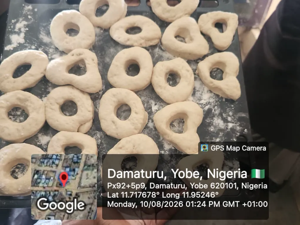 Prepared dough during practical training